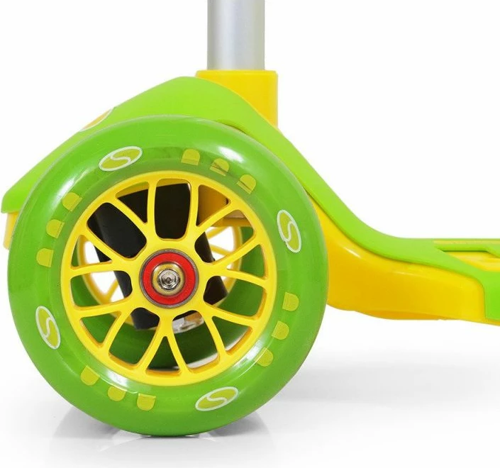 Trotinet z dvema sprednjima kolesoma SMJ, zelen/rumen