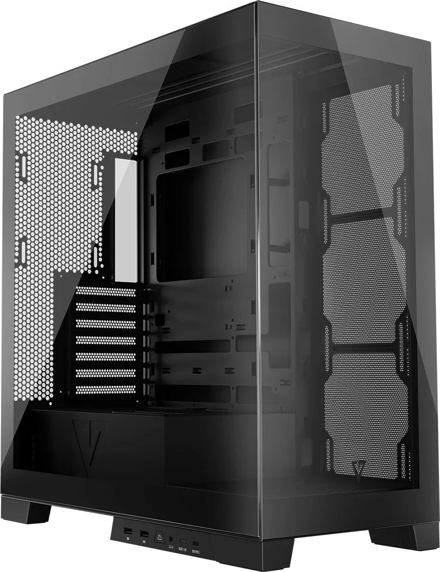 Računalniško ohišje MODECOM Volcano Space MIDI, ATX/ITX/micro ATX, ARGB, kaljeno steklo, črno