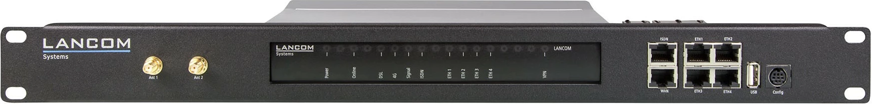 Rack nosilec LANCOM Rack Mount Plus, 1U, 19-palčni, kovinski, črn
