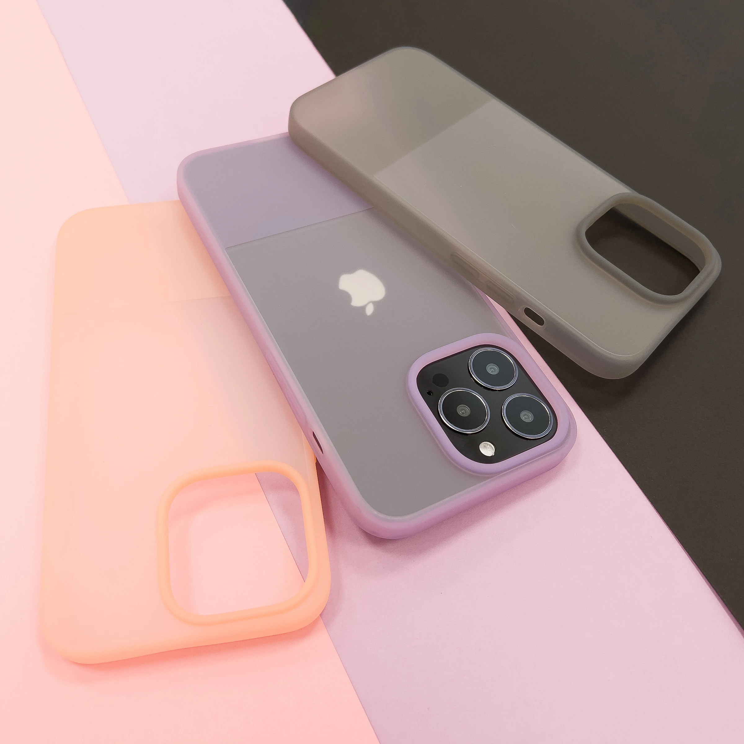 Preprost ovitek Kingxbar Plain Series za iPhone 13 Pro Max, silikonski, rožnat