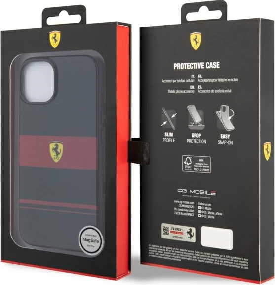 Zaščitna maska Ferrari Combi MagSafe za iPhone 14 6,1", črna
