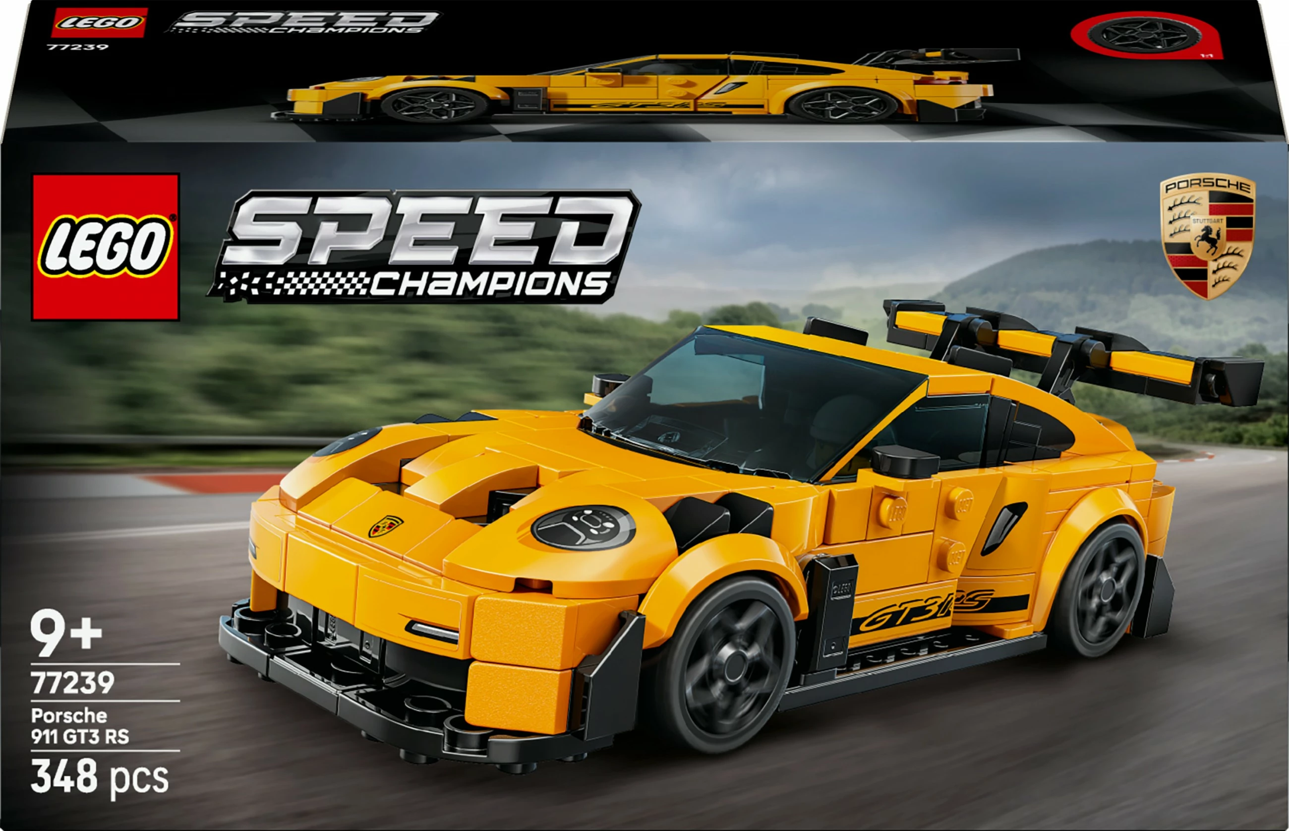 Set za gradnjo LEGO Speed Champions Porsche 911 GT3 RS 77239, 348 delov, večbarven