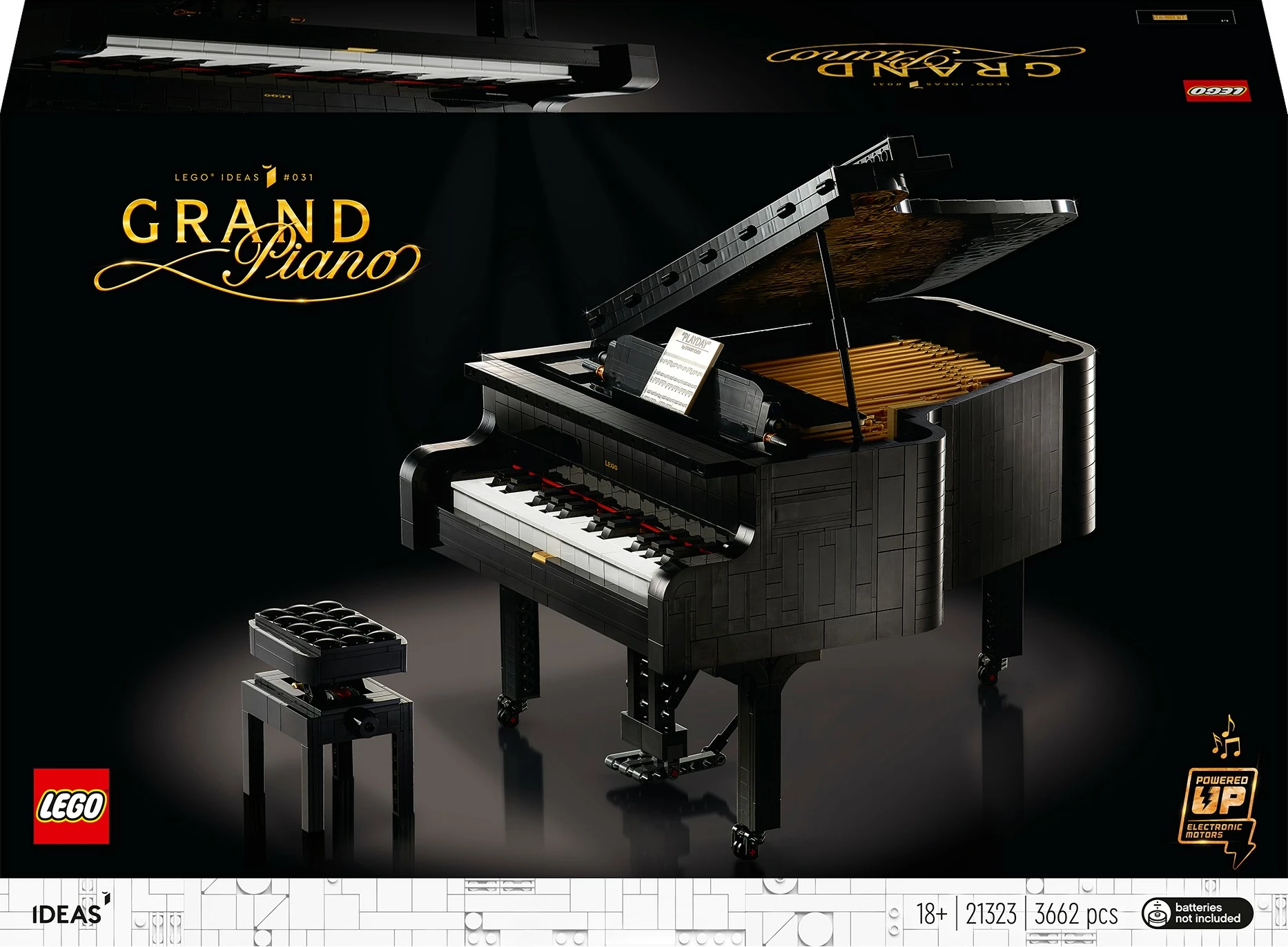 Model koncertnega klavirja LEGO Ideas Grand Piano 21323, 3.662 kosov, večbarven
