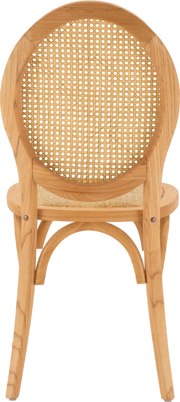 Leseni stol z ovalnim naslonom in ratanom v naravni barvi FH8745.01 45x50x97