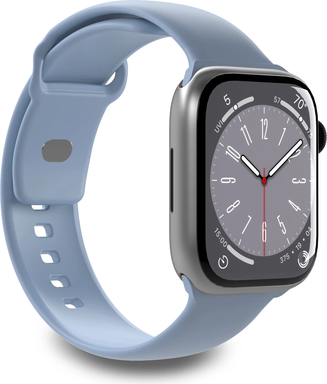 Silikonski pašček za Apple Watch Puro Icon, 42/44/45/49 mm, 2 kosa, moder