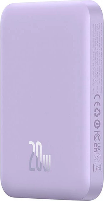 Magnetni mini powerbank 6000 mAh 20W, Baseus, vijoličen