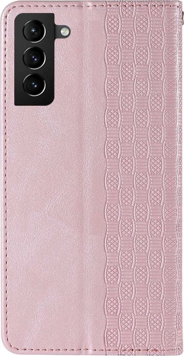 Ovitek za Samsung Galaxy S22+ z magnetnim trakom, denarnico in zapestnim trakom, Hurtel, roza