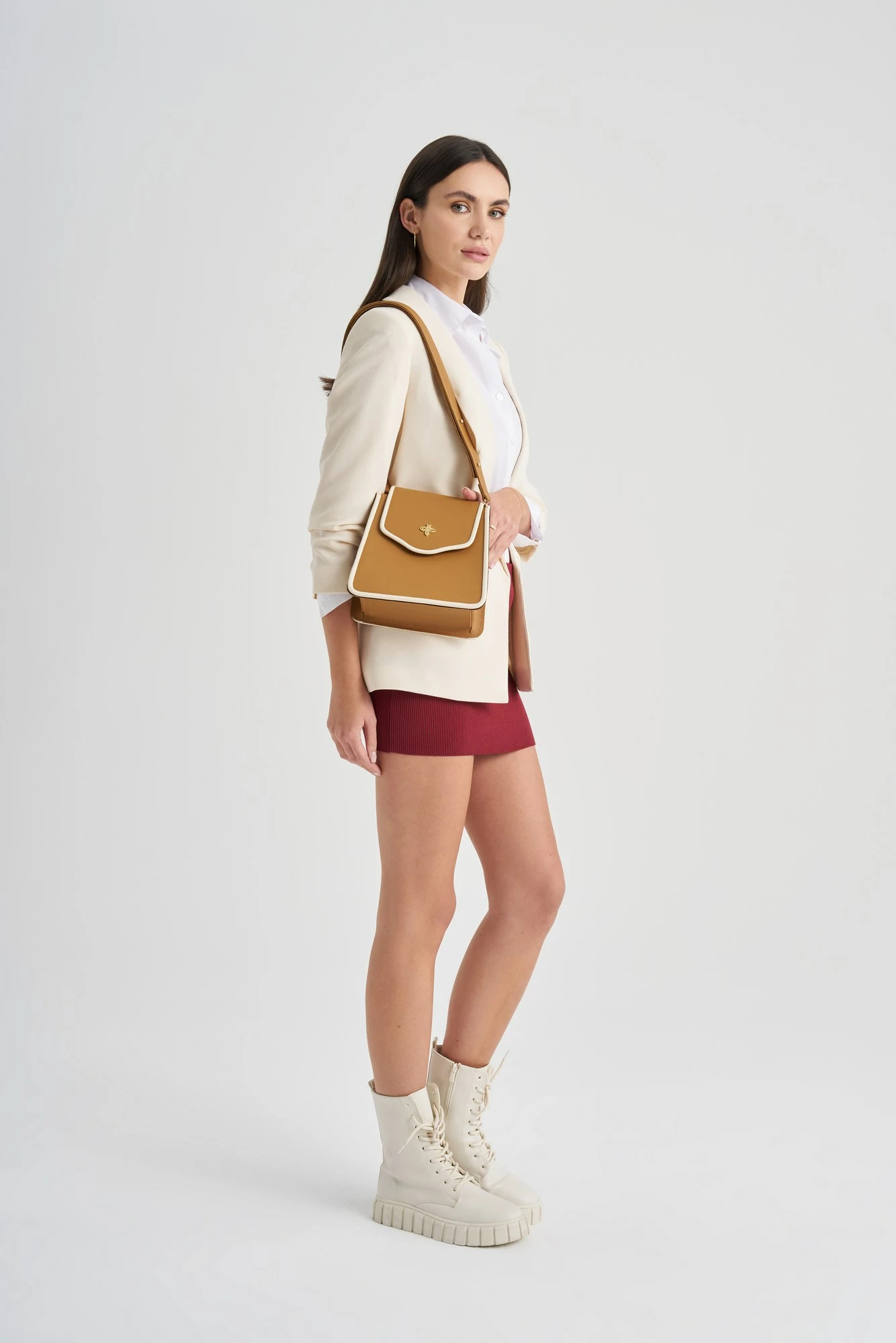 Torbica za ramo Lucky Bees 1248, camel-krem