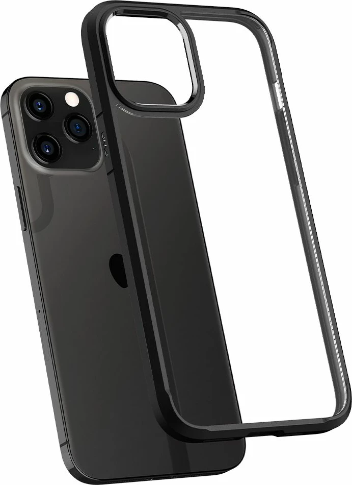 Ovitek Ultra Hybrid Spigen za iPhone 12 / iPhone 12 Pro, mat črn