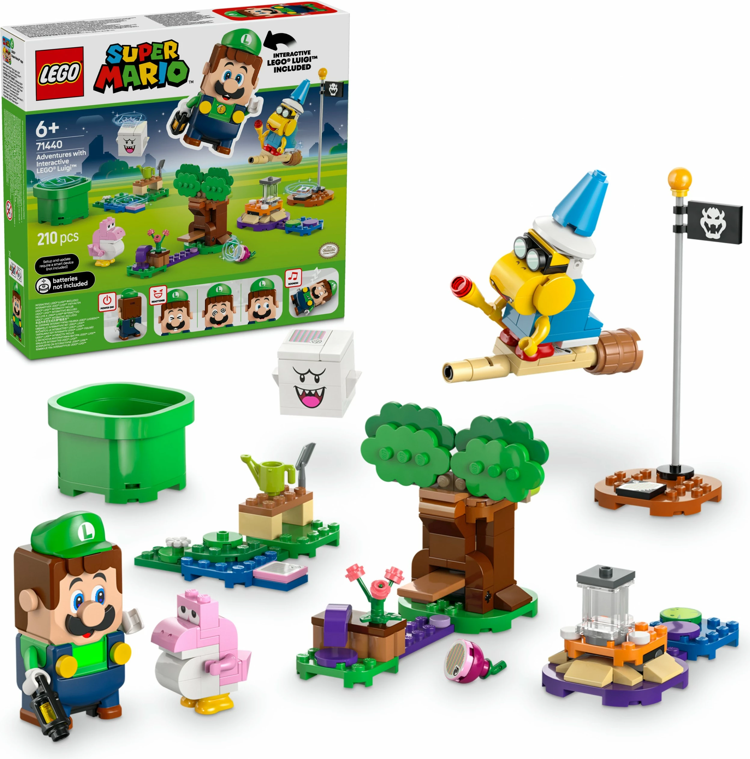 Set za gradnjo z interaktivnim Luigiem, LEGO Super Mario 71440, 210 delov, večbarven