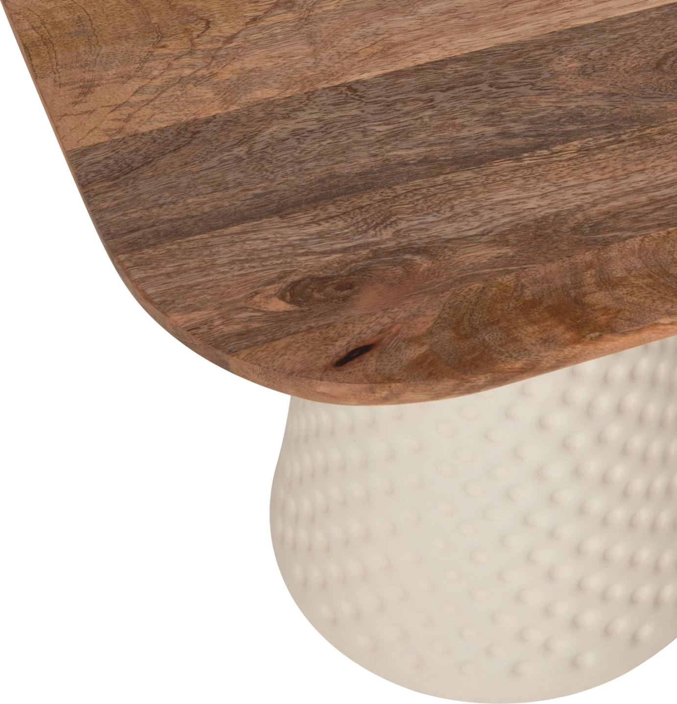 Klubske mizice 2 kosa GOLFER ΗΜ9924 kovinsko podnožje v slonokoščeni barvi-kvadratna plošča iz manga