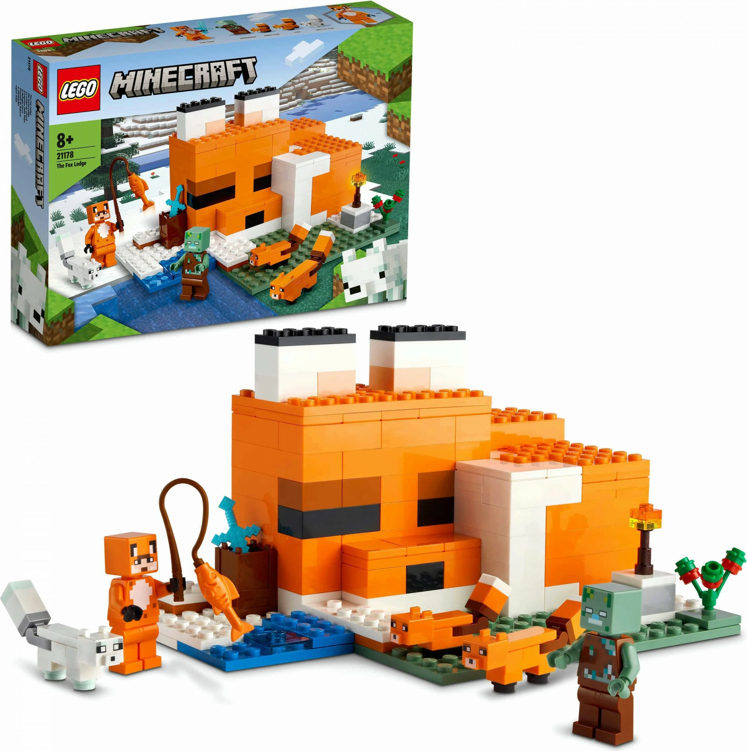 Set za sestavljanje Minecraft The Fox Lodge, 193 kosov, plastika, večbarven
