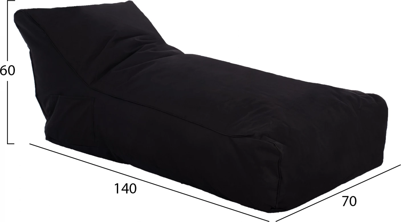 Pouf Alok črno z UV zaščito 140x70x60 cm