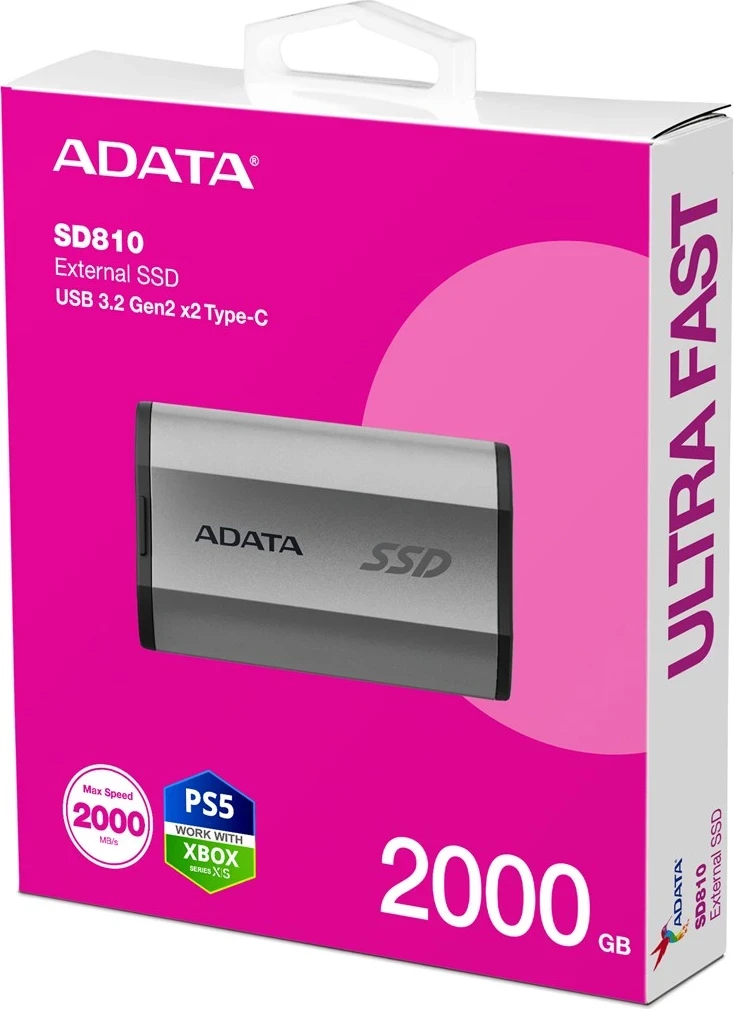 Zunanji trdi disk 2 TB, ADATA SD810, črn in srebrn