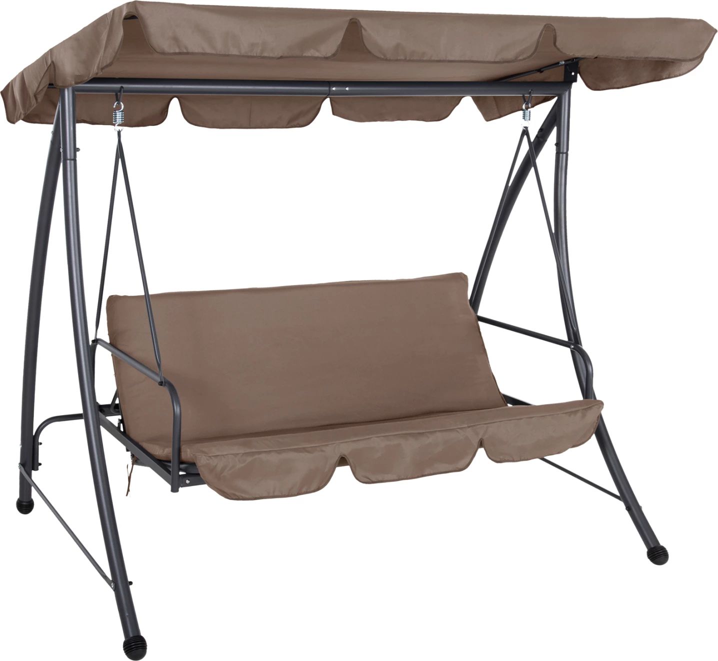 Gugalnica-postelja za verando s 3 sedeži LIKID FH5980.02 kovinski okvir v sivi barvi-tkanina v svetlo rjavi barvi 200x120x164H cm