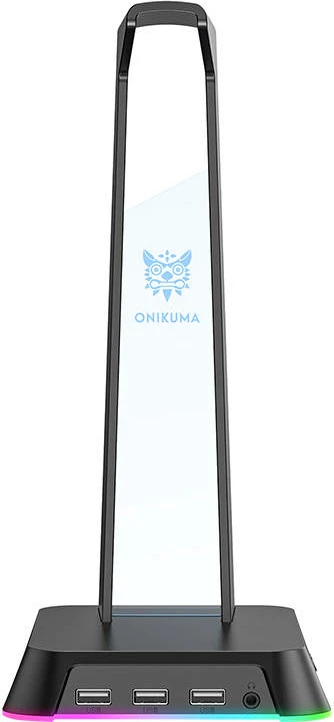 Držalo za slušalke z RGB in 3x USB ONIKUMA ST-2, črno