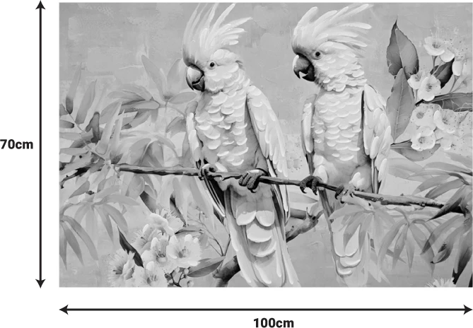Slika na platnu Parote Ι, večbarvna, 100x3x70 cm