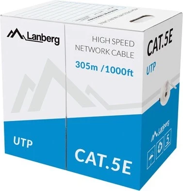 Kabel za omrežje Lanberg LCU5-11CC-0305-S, Cat5e U/UTP, 305 m