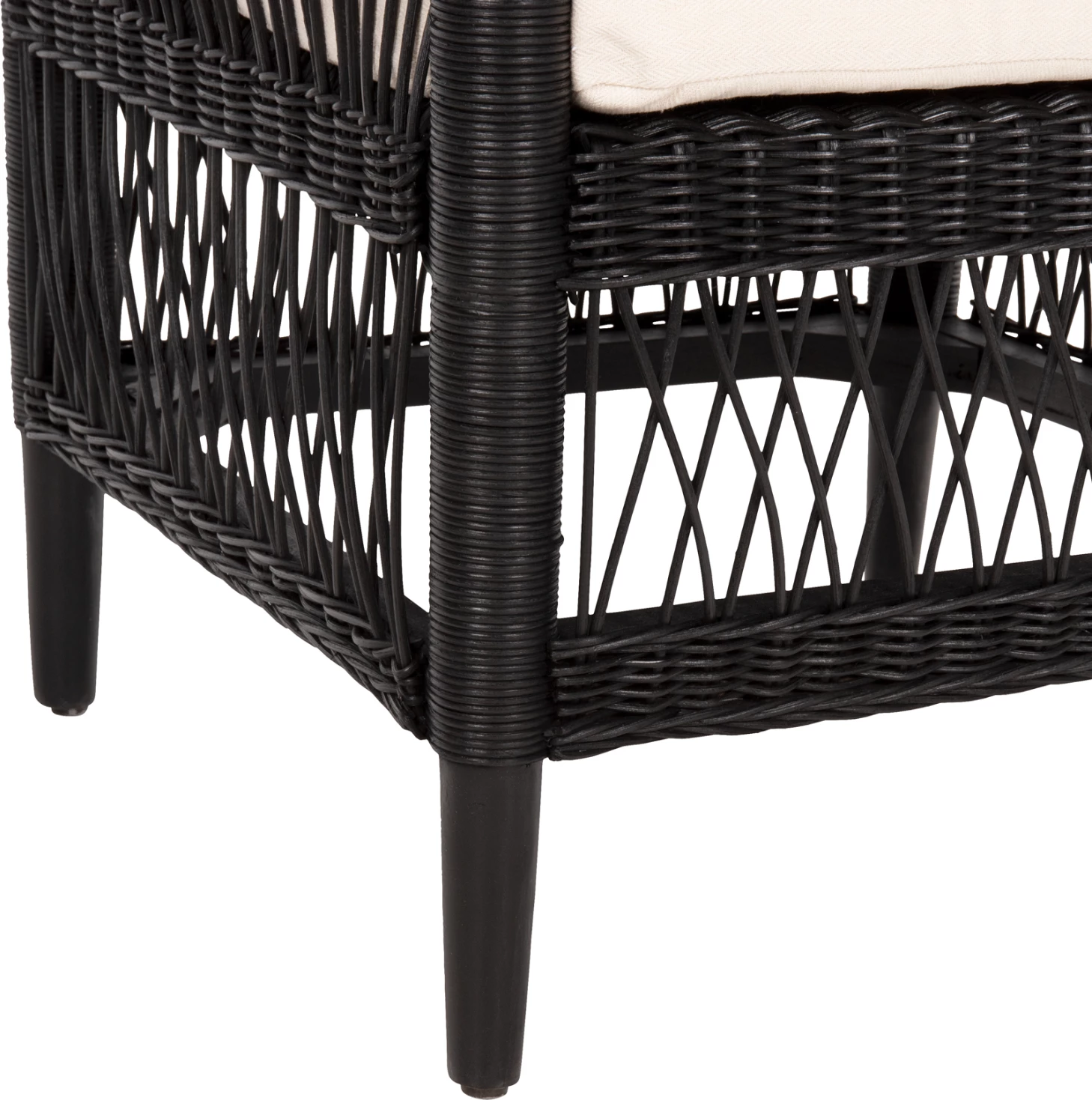 Fotelj Malawi iz mahagonija s črno-belo blazino 80x70x86H cm