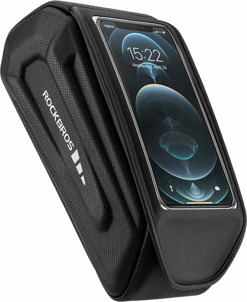 Torba za okvir kolesa z ovitkom za telefon Rockbros 30120064001, 1,7 L, črna