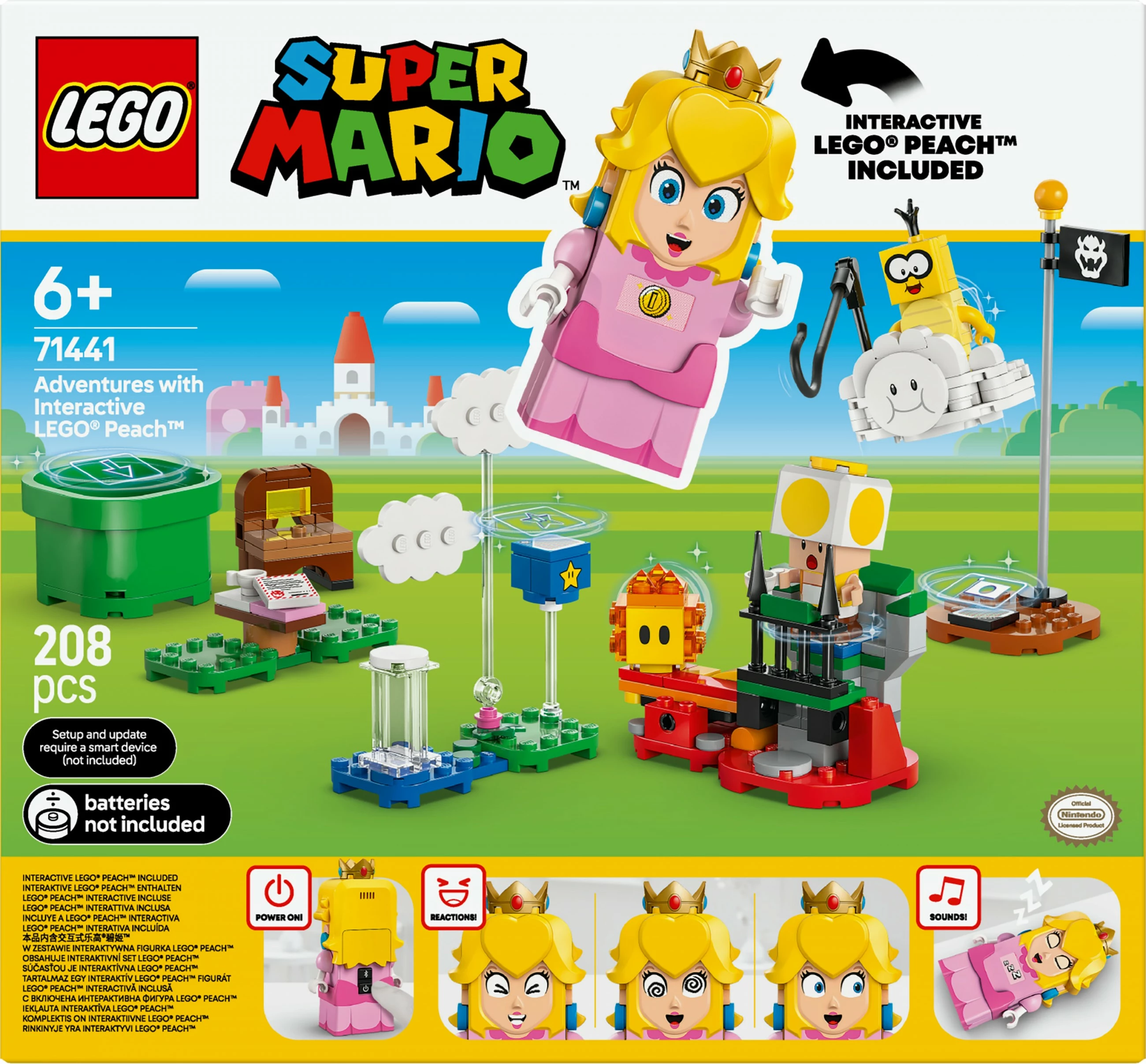 Interaktivni set za sestavljanje Peach, LEGO Super Mario 71441, 208 delov, večbarven