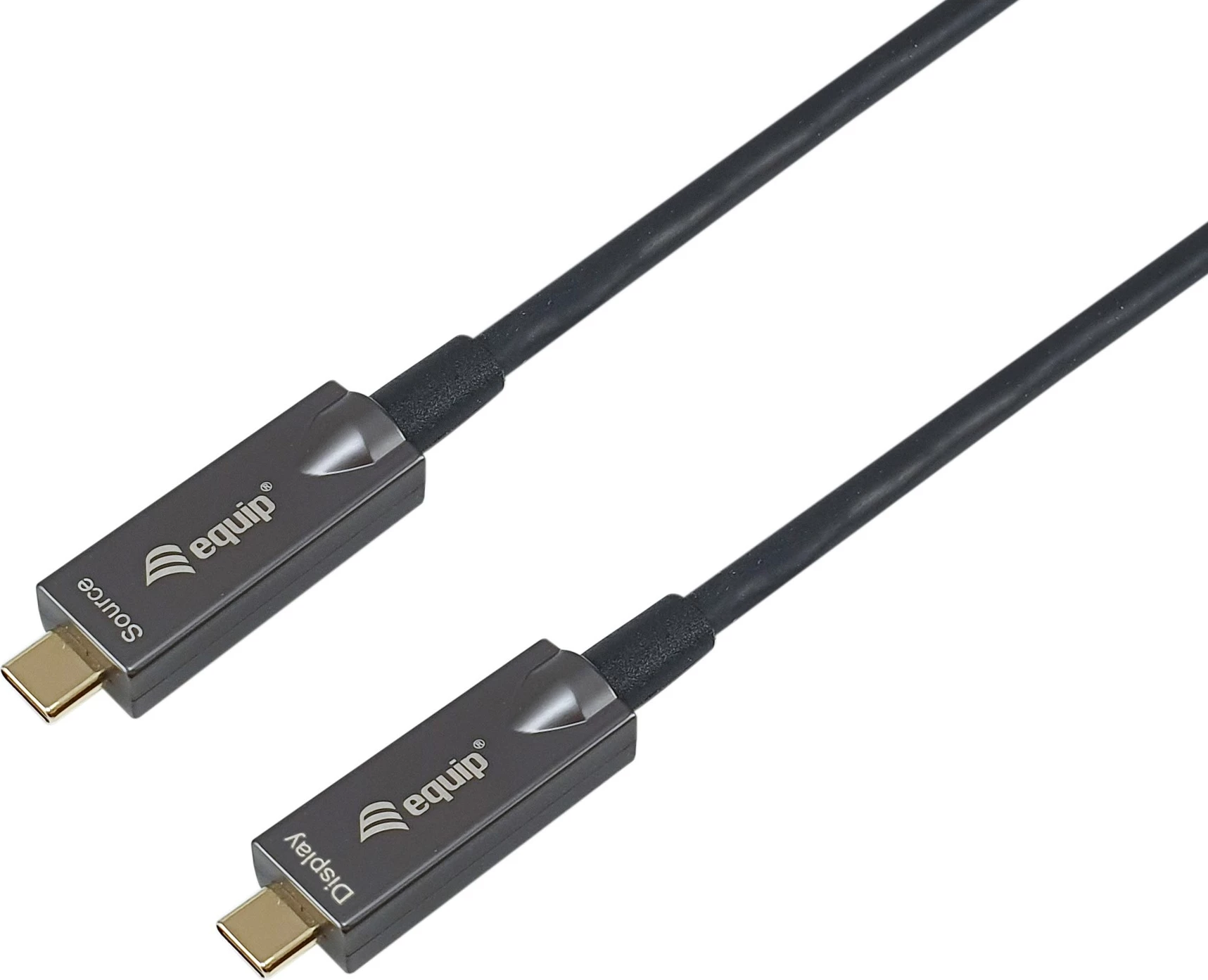 Aktivni optični kabel USB-C na USB-C Equip 119462, 10 m, 4K/60Hz, Video+Podatki+PD, črn