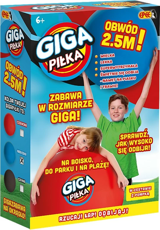Giant žoga Epee Giga Red Ball, 2,5 m, rdeča, z zračno črpalko