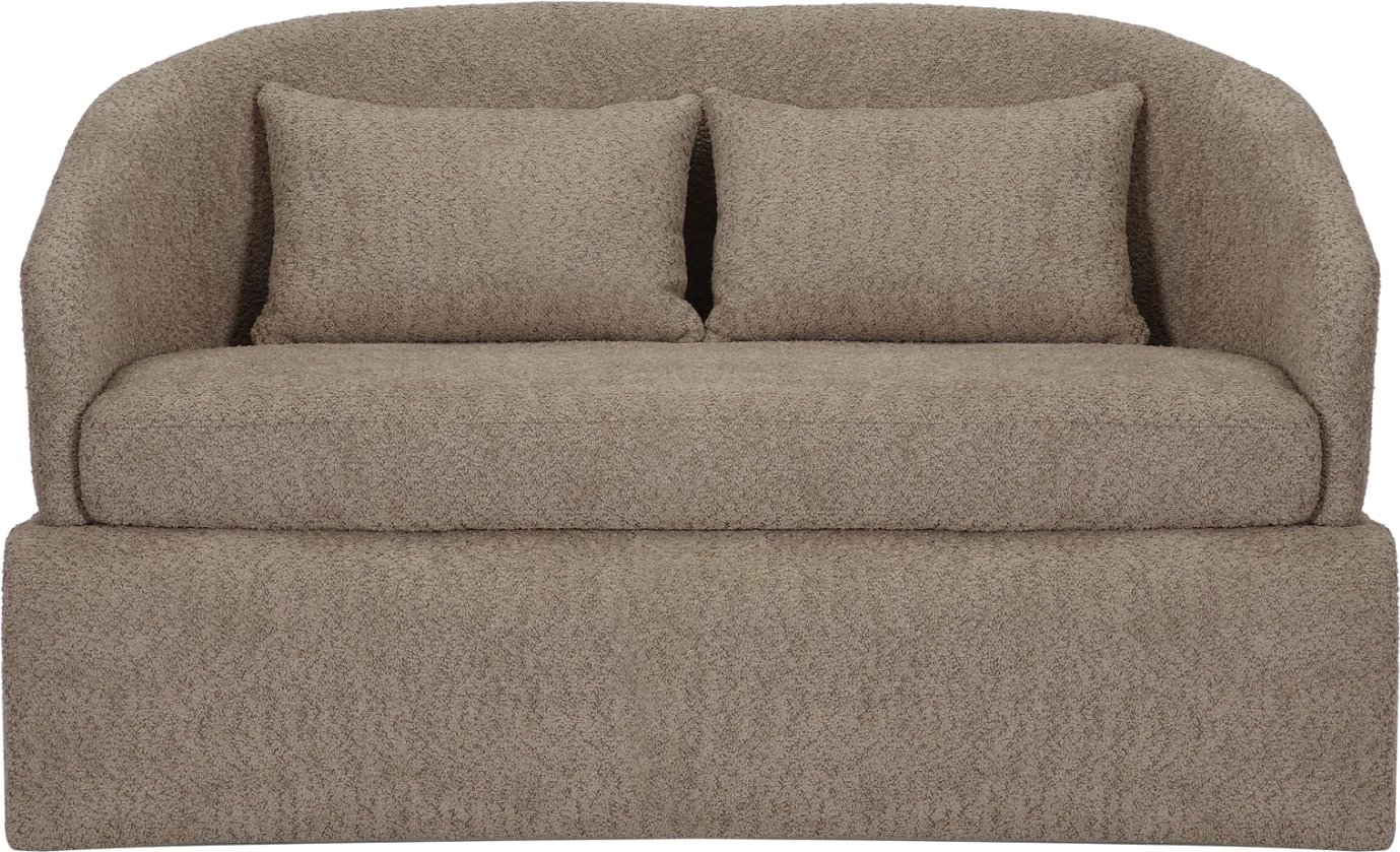 Dvosedna sedežna garnitura BEVY2 FH9678.03 iz bež tkanine in kovinskega ogrodja 128x72x74Hcm