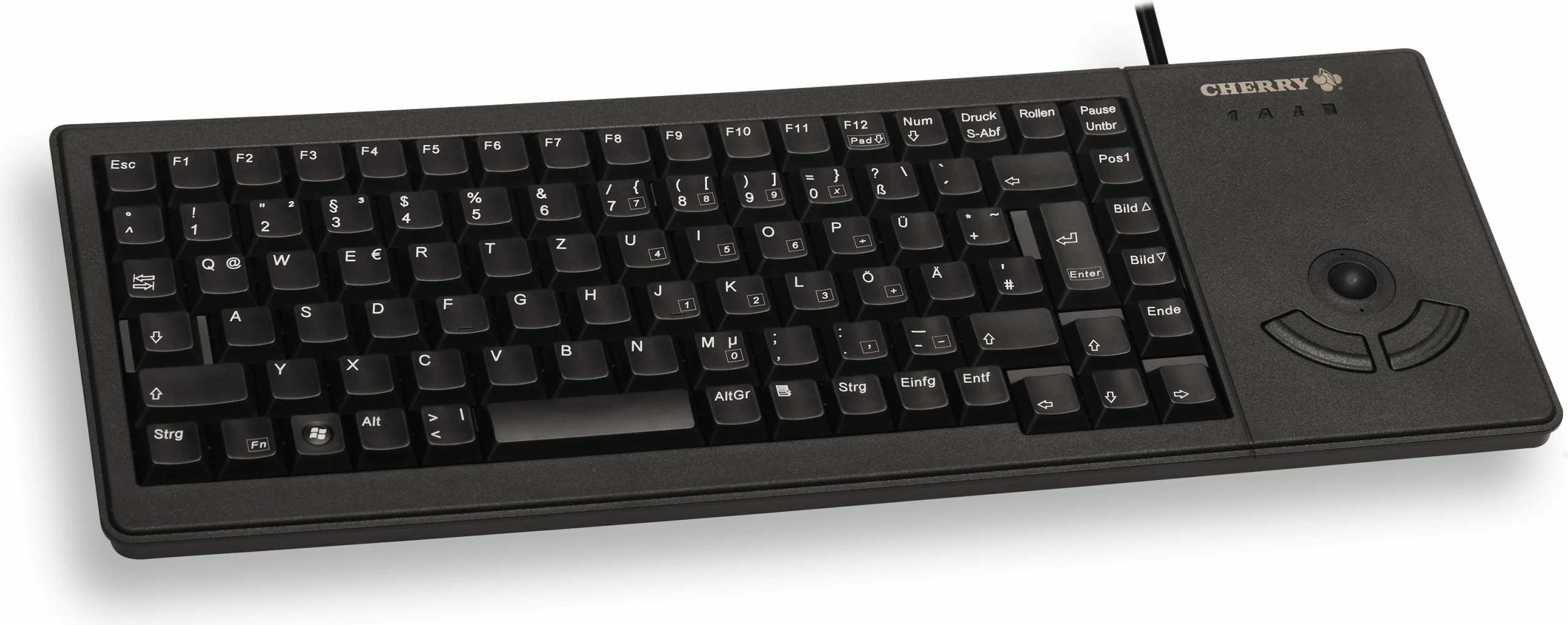 Ergonomska polna tipkovnica s trackballom Cherry XS G84-5400, USB, QWERTZ, črna