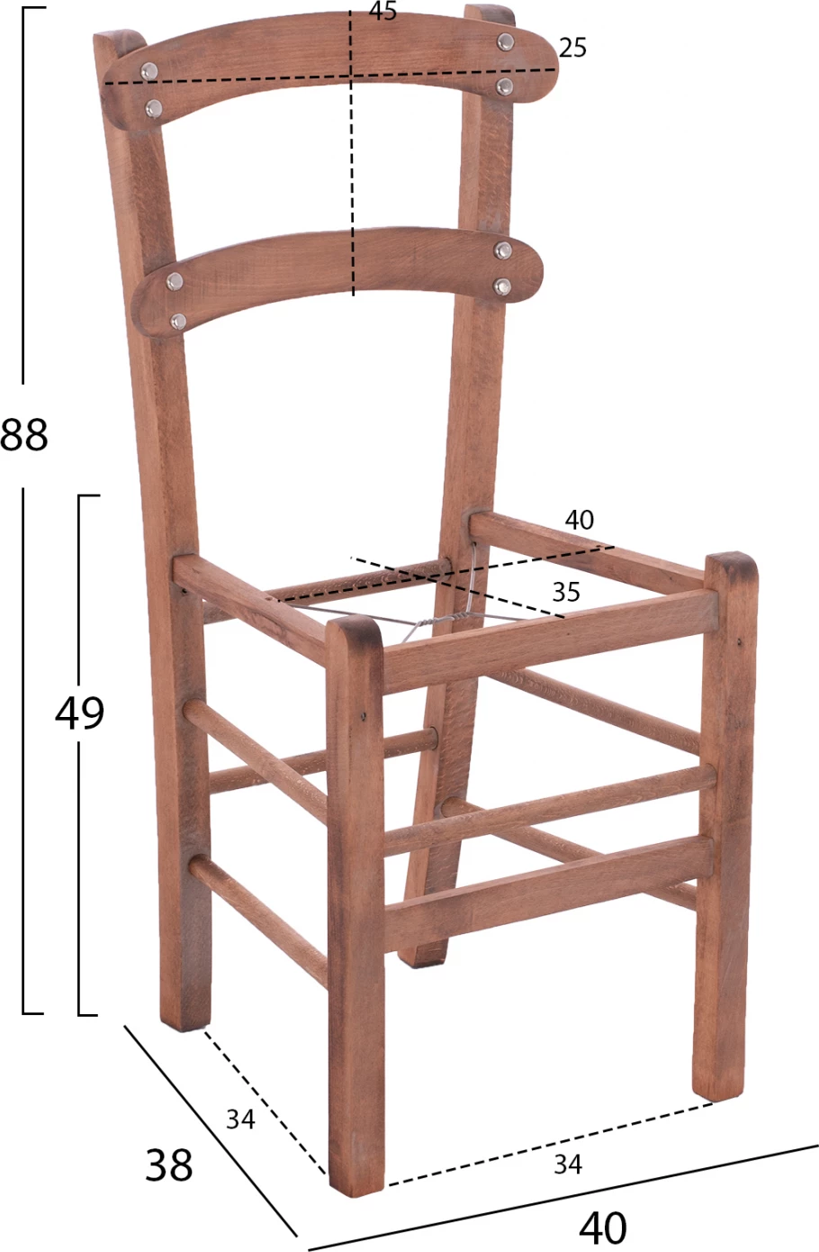 Kavarna stol v barvi oreha FH5576.01 40x38x88 cm