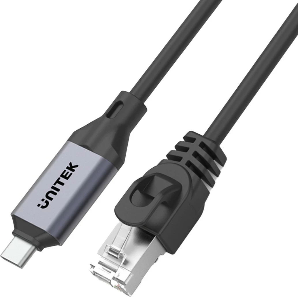 Ethernet kabel USB-C na RJ-45 Unitek, 5 m, črno-srebrn