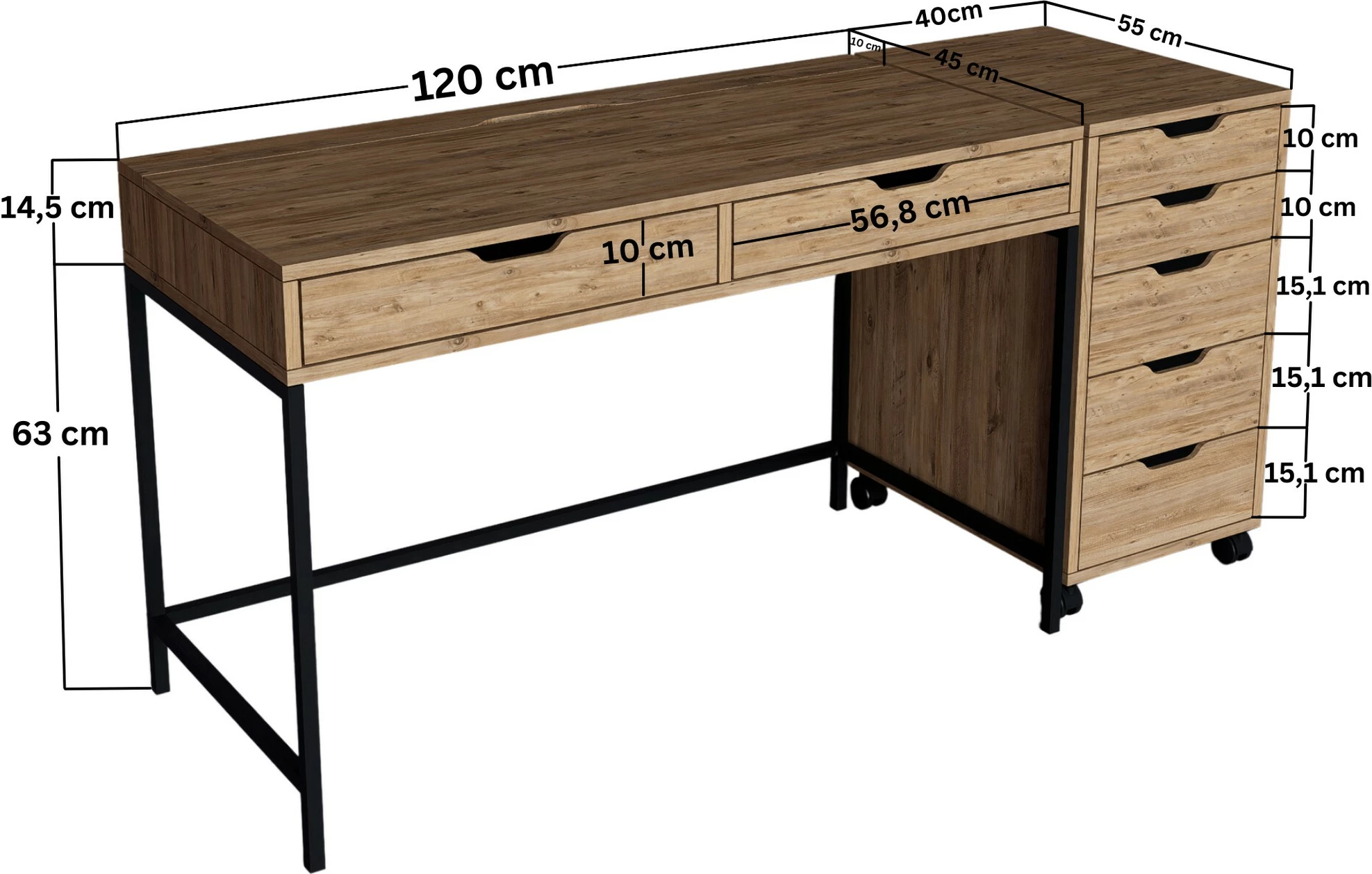 Delovna miza za študij, barva Atlantic Pine, Skye Decor Atlas 1600-59