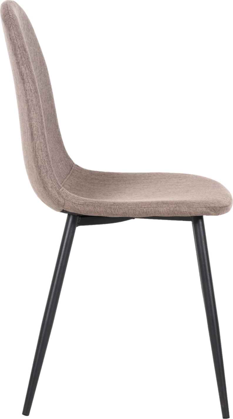 Jedilni stol LEONARDO FH00100.28 temno bež tkanina & črne kovinske noge 42x49,5x89Hcm, set 4 kosov