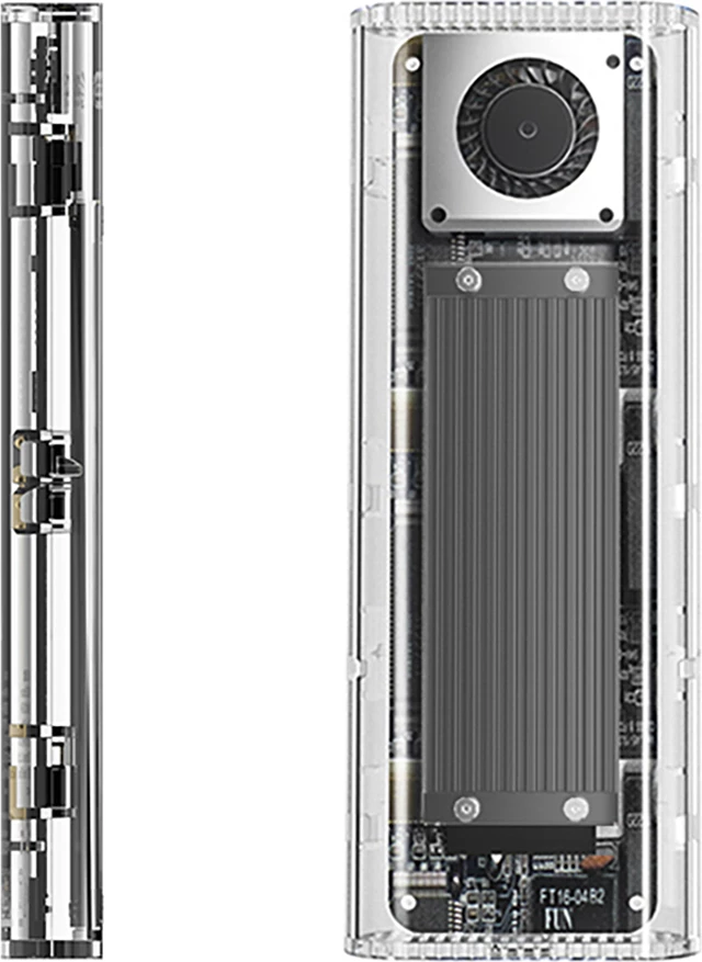 Računalniško ohišje za SSD M.2 NVMe, USB-C 3.2, 20Gbps, srebrno/prosojno Orico TCM2-G20