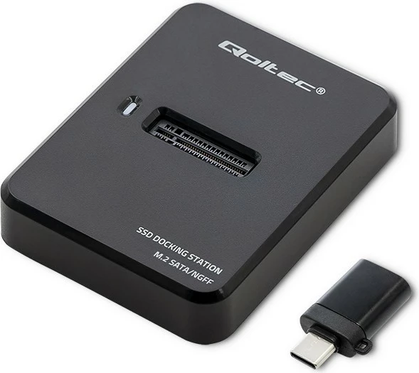 Postaja za dokiranje za SSD M.2 SATA Qoltec 50314, USB 3.1, črna