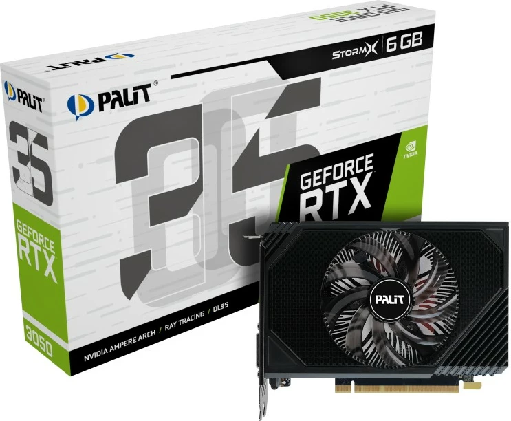 Grafična kartica Palit GeForce RTX 3050 StormX, 6 GB, GDDR6, PCI Express 4.0, črna