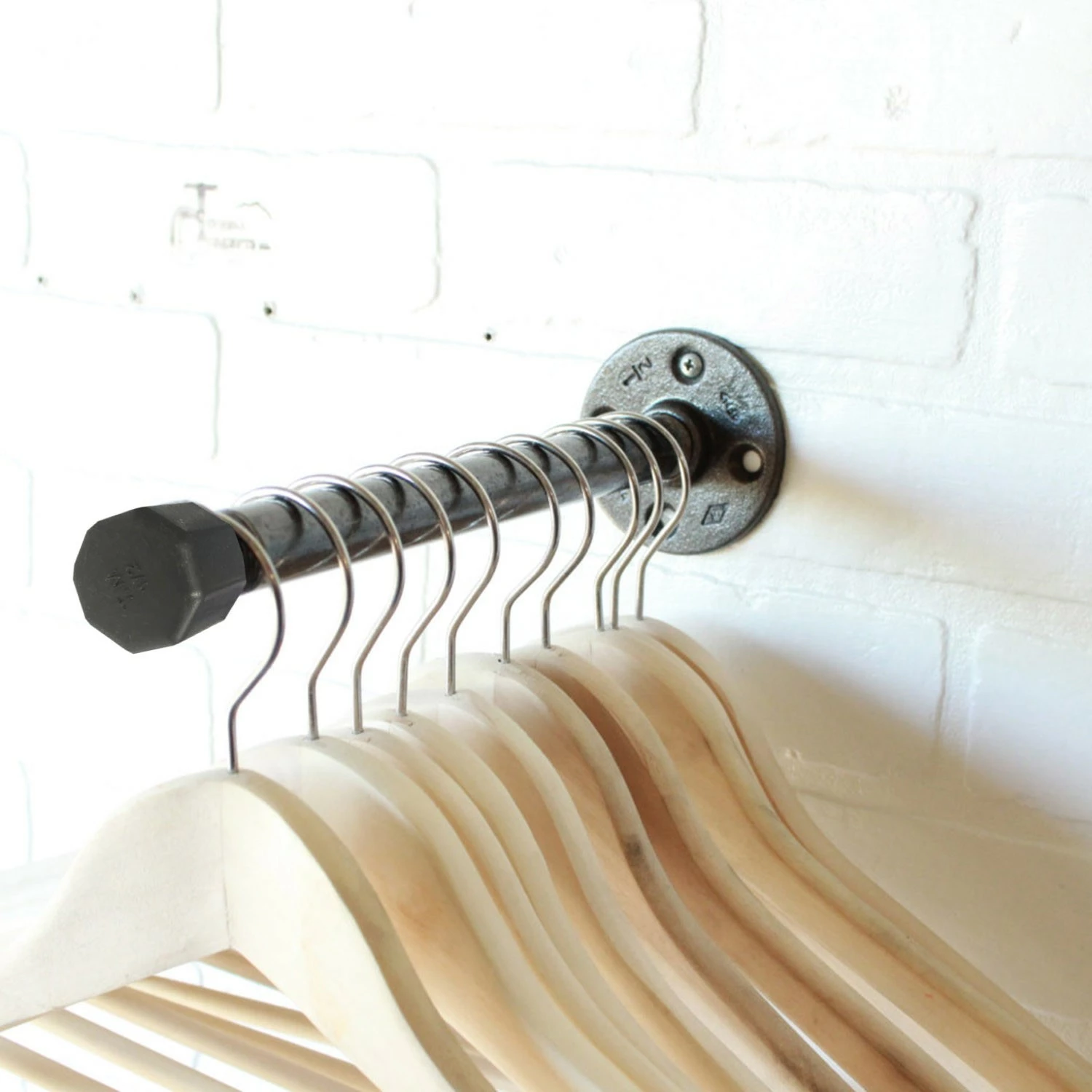 Industrijska stenska obešalka Pipe Hook, siva, Boruraf108