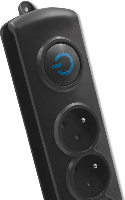 Razdelilec z 6 vtičnicami Qoltec 50111, 1,8 m, črn