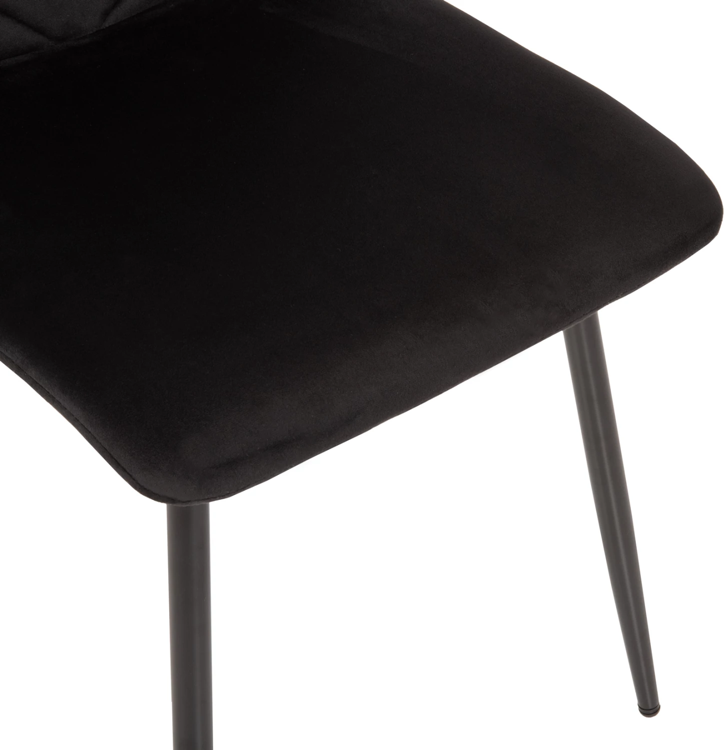 Jedilni stol Latrell FH8587.04 črn žamet in črne kovinske noge 43x54x88Hcm, set 4 kosov