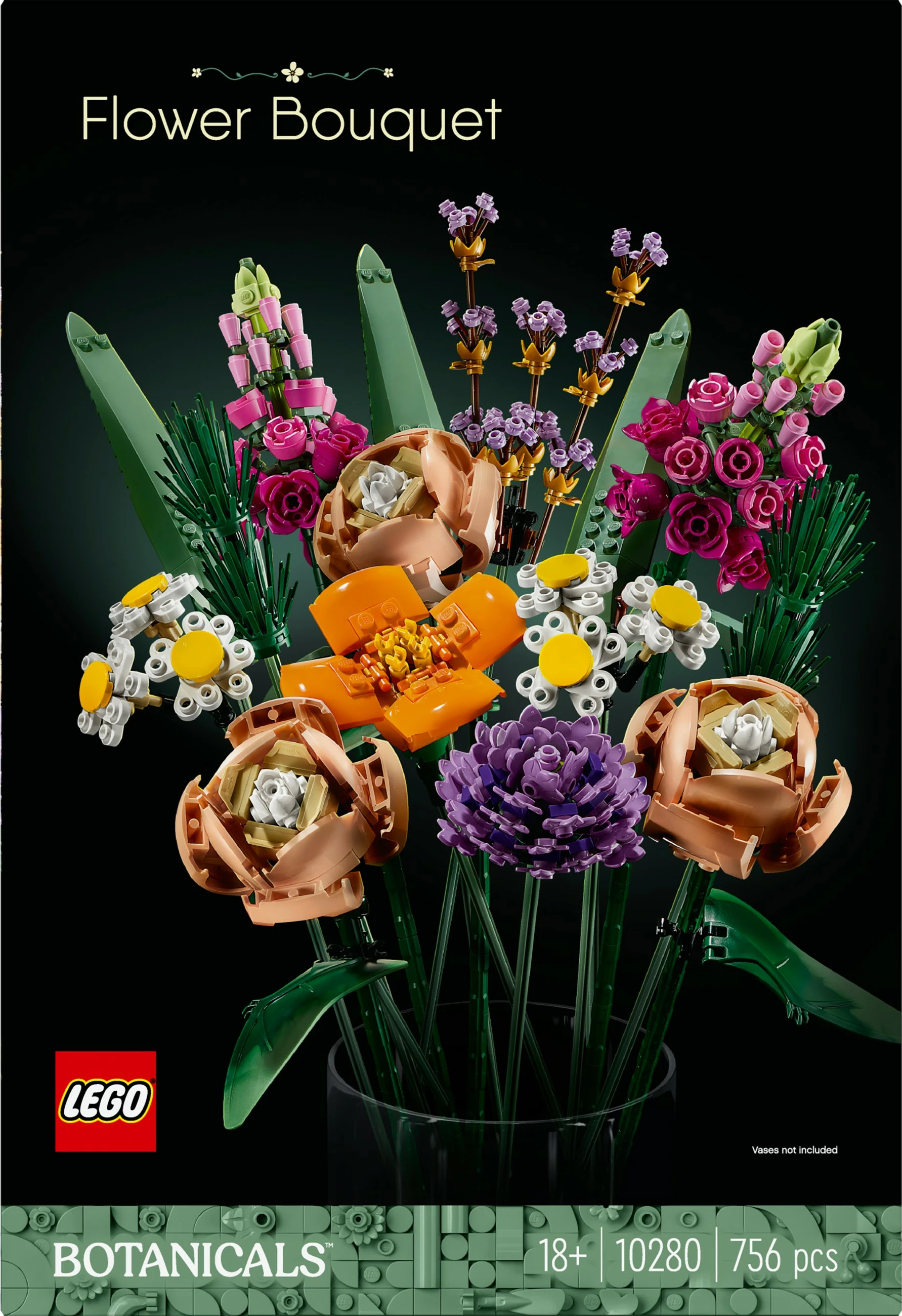 Buketa cvetov, LEGO ICONS Flower Bouquet, 756 kosov, večbarvno