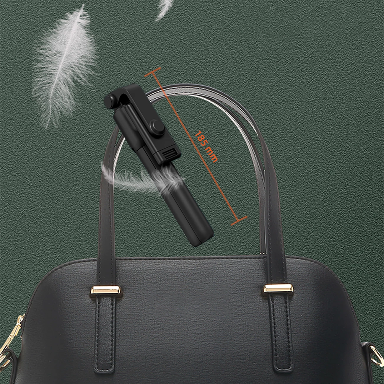 Selfie palica s trikotnikom Hurtel WRY1S, za telefon, 67 cm, črna