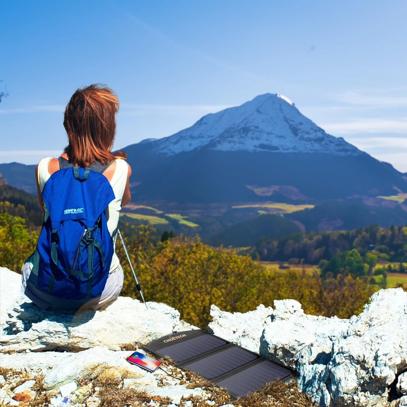 Zložljiv sončni polnilec Choetech SC001, 19W, 2x USB-A, črn