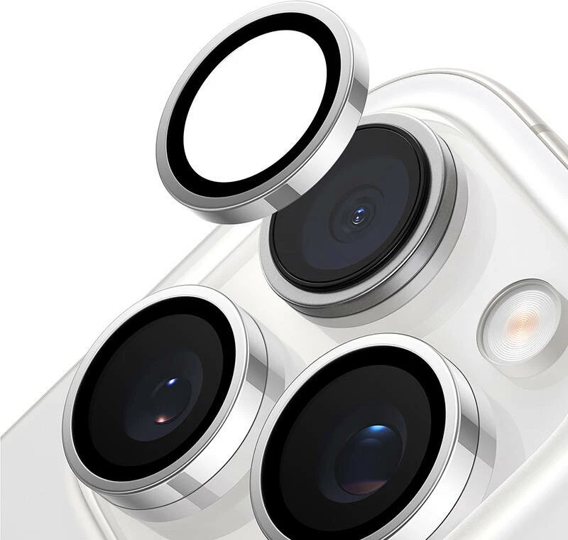 Zaščitno steklo kamere Torras Lensguard za iPhone 16 Pro Max, titansko sivo