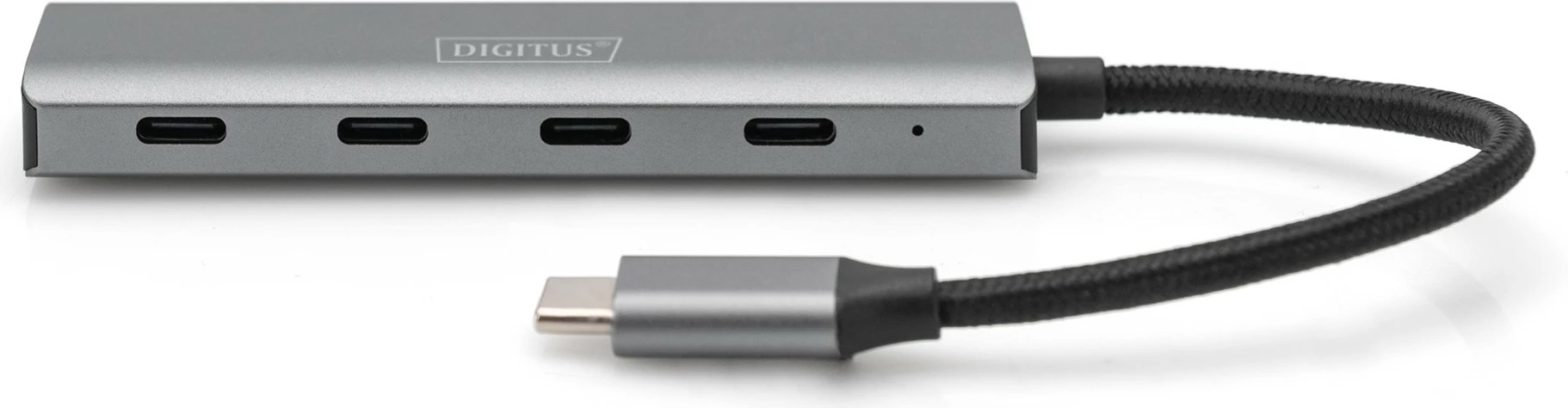 USB-C razširitveni hub Digitus, 4 priključki, USB 3.2 Gen 1, 5000 Mbit/s, siv
