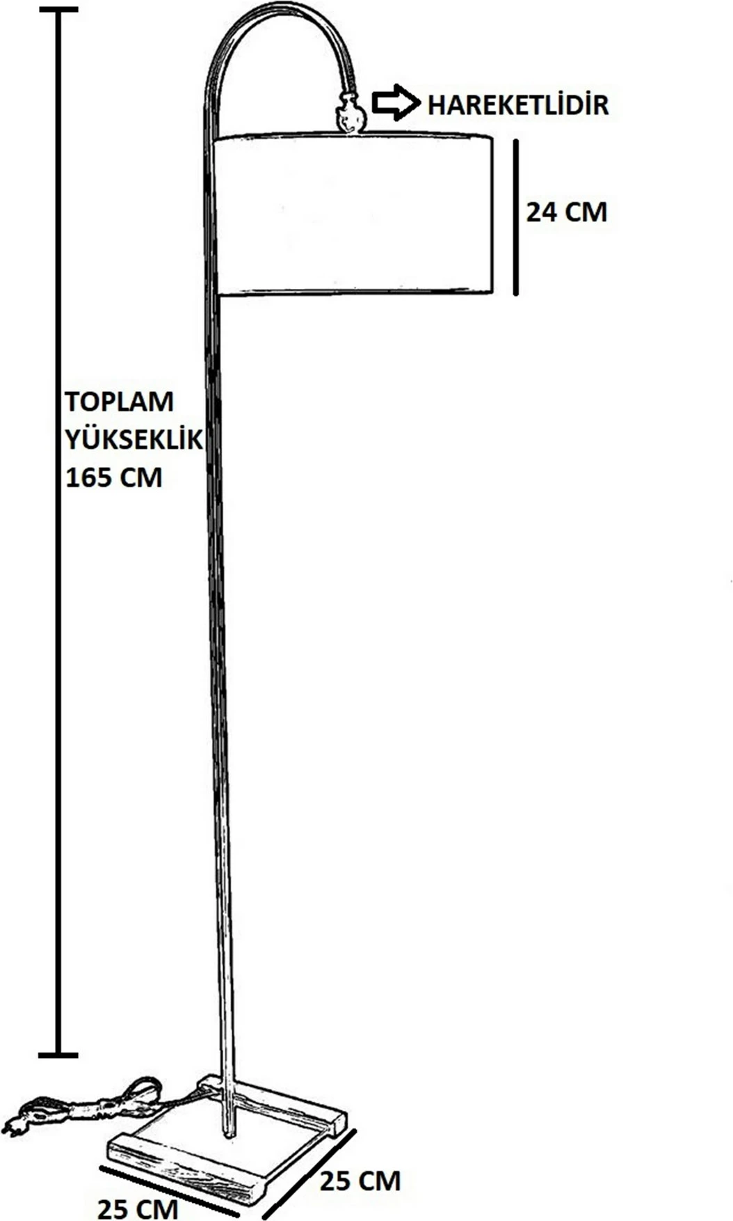 Stojalna svetilka Opviq, 8585-2, zlata in črna