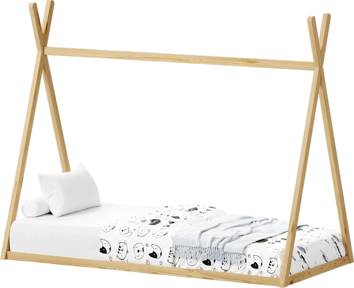 Otroška postelja Montessori Lilly, bor, 90x190 cm, naravna barva