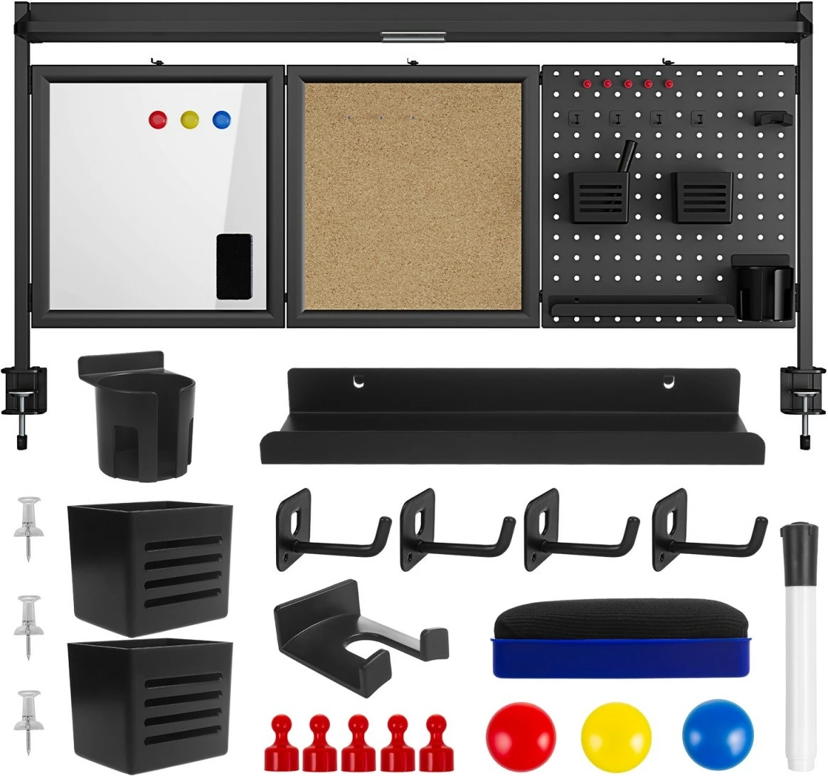 Delilec mize z organizatorjem Ergo Office ER-300B, jeklo, črn