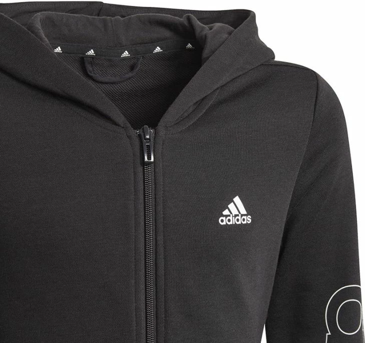 Hoodie z zadrgo za punce adidas, črn
