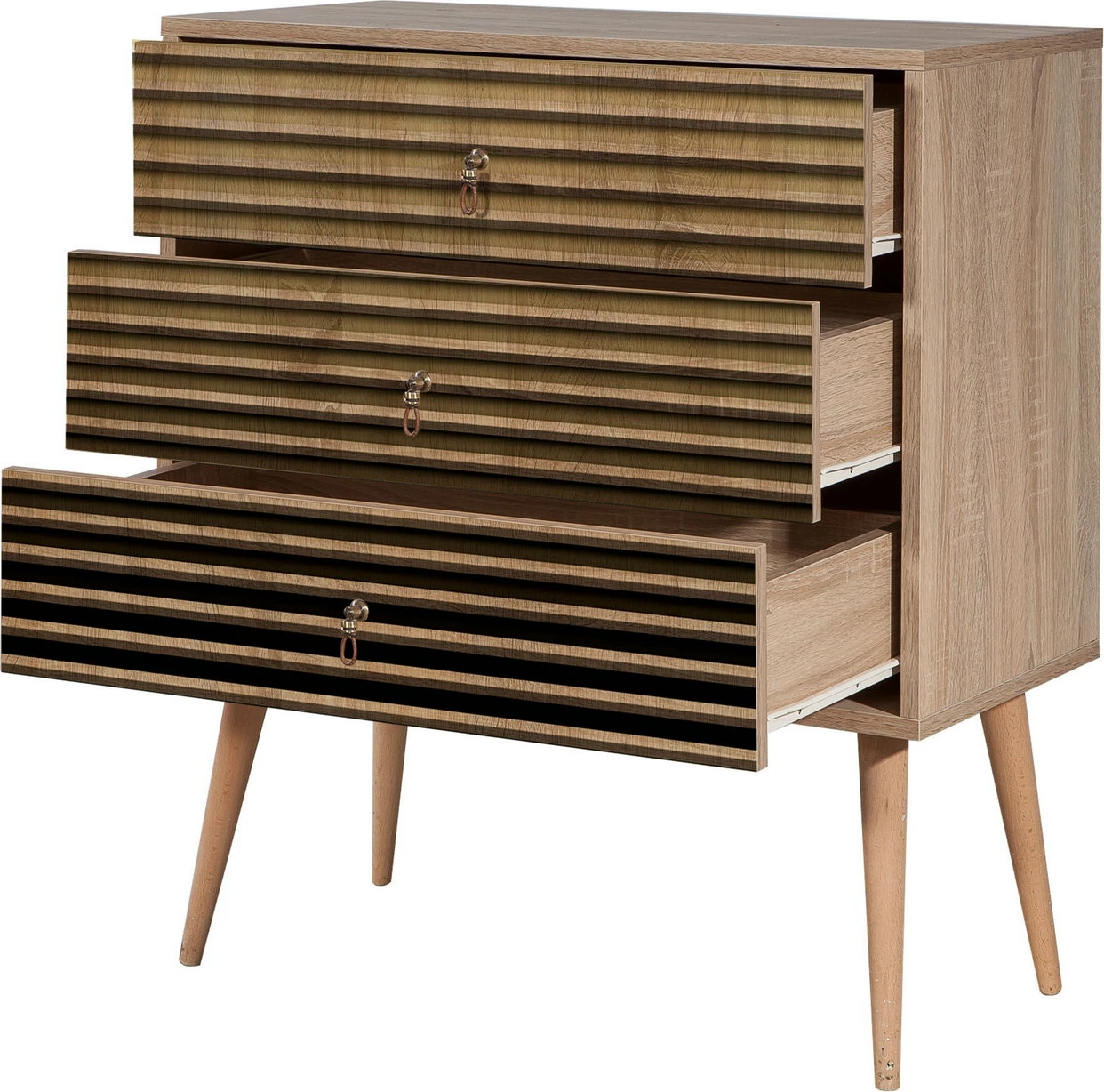 Komoda Trio - 220, Hanah Home, barva Sonoma Oak