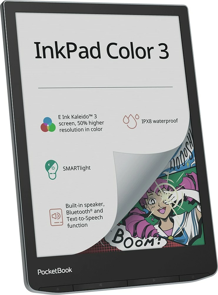 Barvit zaslon E Ink PocketBook InkPad Color 3, 32 GB, siv